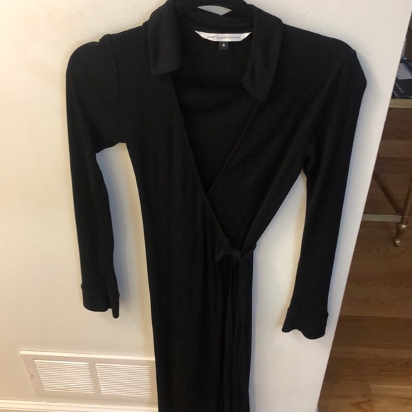 Diane Von Furstenberg Black Wrap Dress - Picture 3 of 4